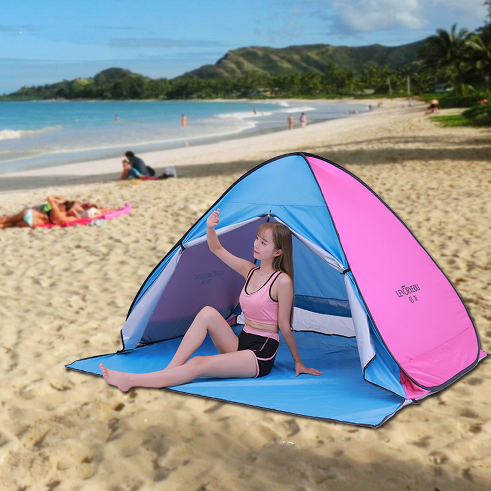 Cheap Goat Tents Outdoor Camping Tent Pop up Fun Play Tent Automatic Instant Tent UV Protection Tent Sun Shade Awning for Camping Beach Backyard Tents 